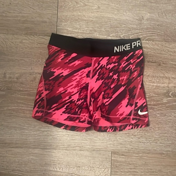 Nike Pants - Nike Pro Size Small hot pink shorts pixel design biker shorts